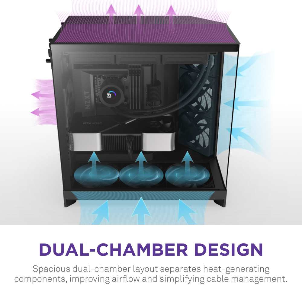 Vỏ Case NZXT H9 FLOW ALL - BLACK