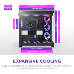 Vỏ Case NZXT H9 Flow RGB Plus (2025) All - BLACK