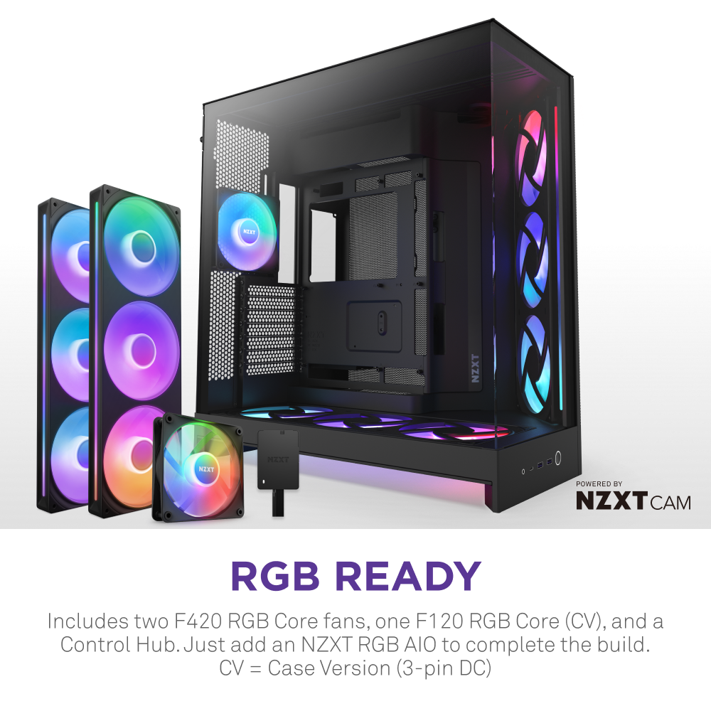 Vỏ Case NZXT H9 Flow RGB Plus (2025) All - BLACK