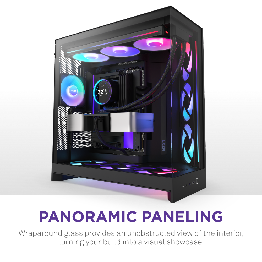 Vỏ Case NZXT H9 Flow RGB Plus (2025) All - BLACK