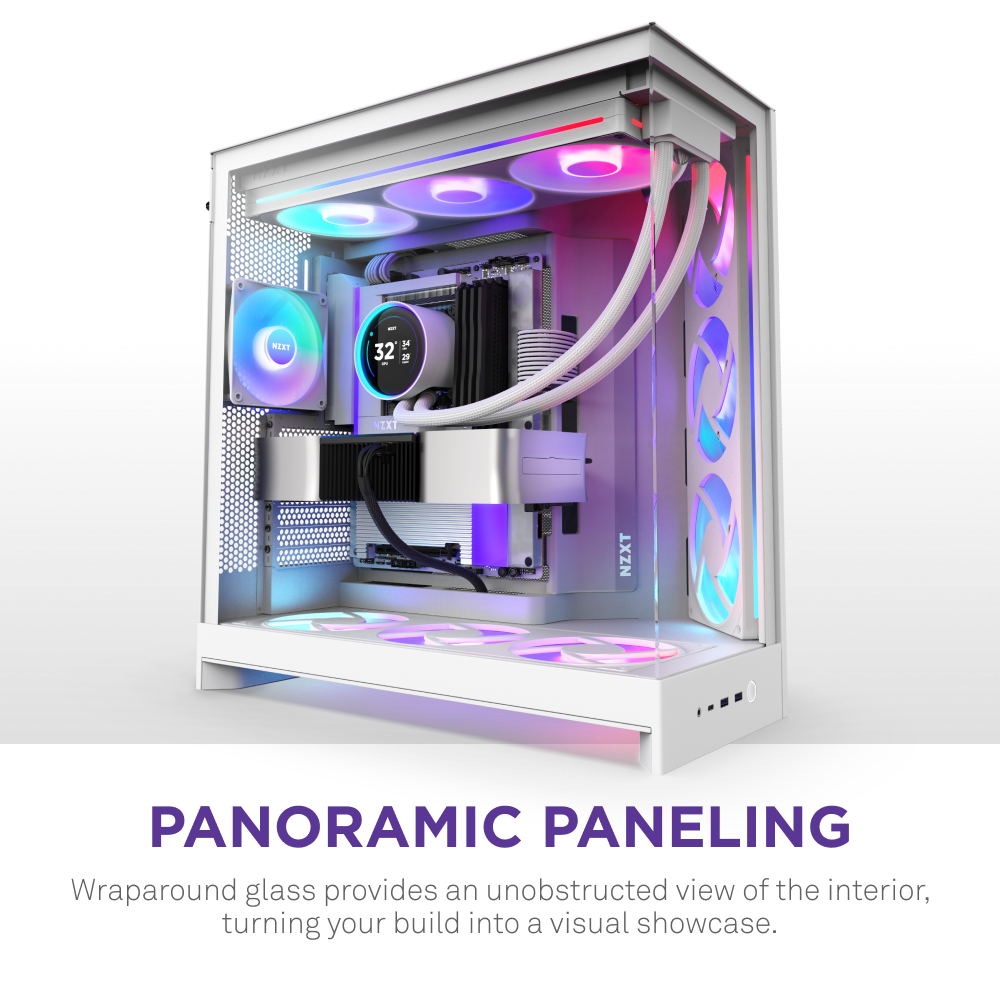 Vỏ Case NZXT H9 Flow RGB Plus (2025) All - WHITE