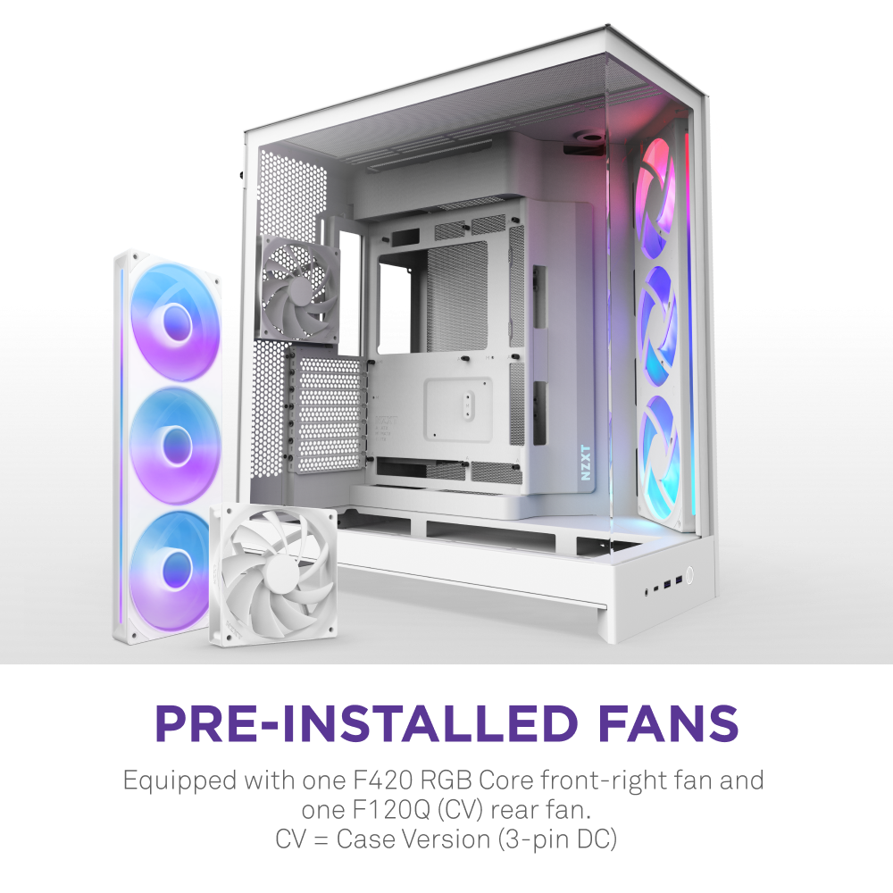 Vỏ Case NZXT H9 FLOW RGB ALL - WHITE