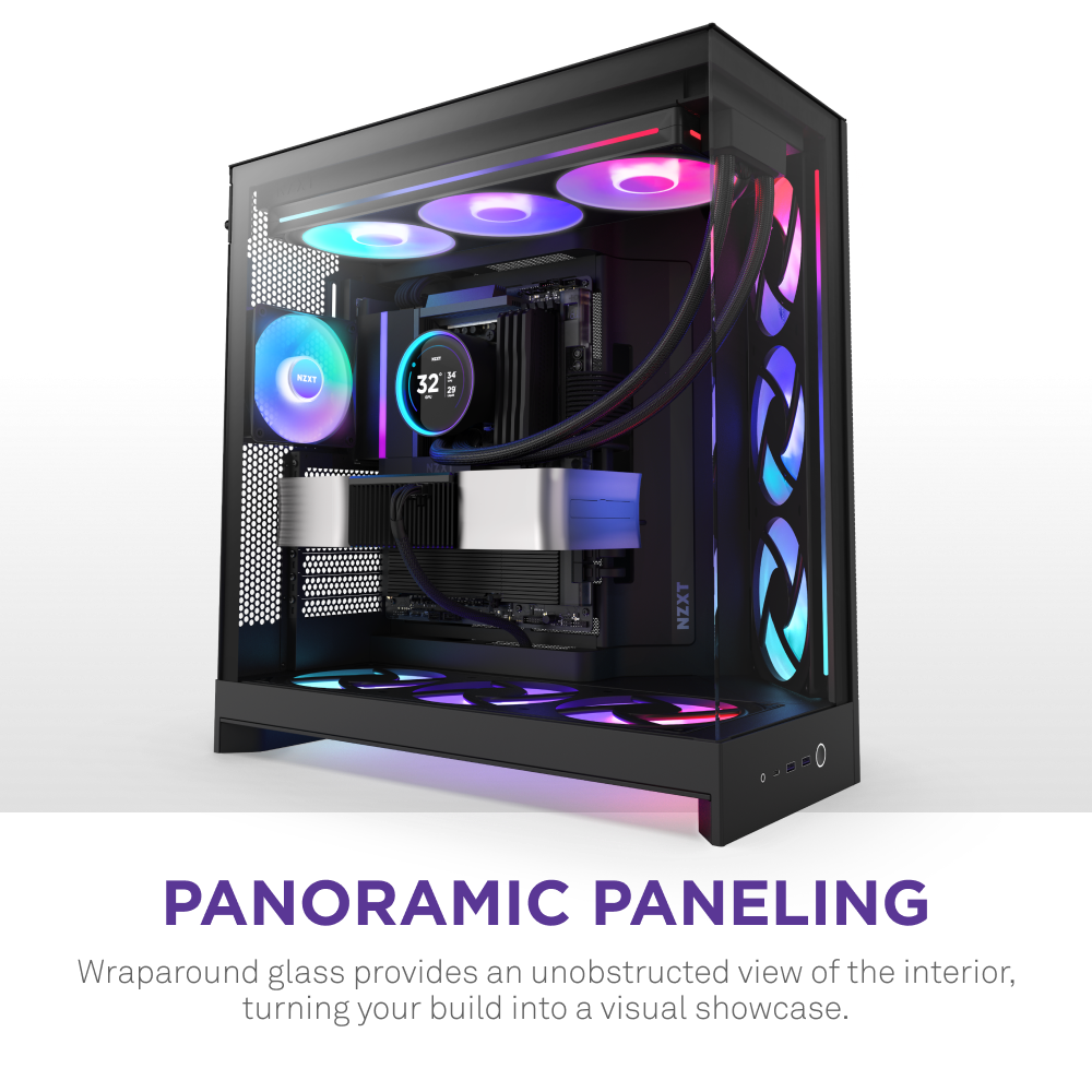 Vỏ Case NZXT H9 FLOW RGB ALL - BLACK