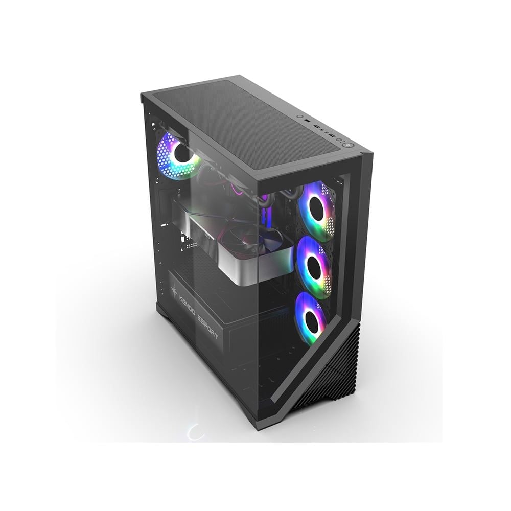 Vỏ Case Máy Tính KENOO ESPORT FK800 (Case Bể Cá, Màu Đen, ATX)