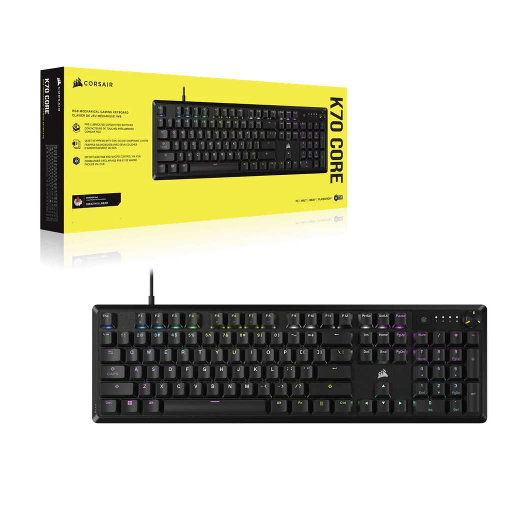 Bàn phím Corsair K70 CORE CRSR MX-RGB - BLACK