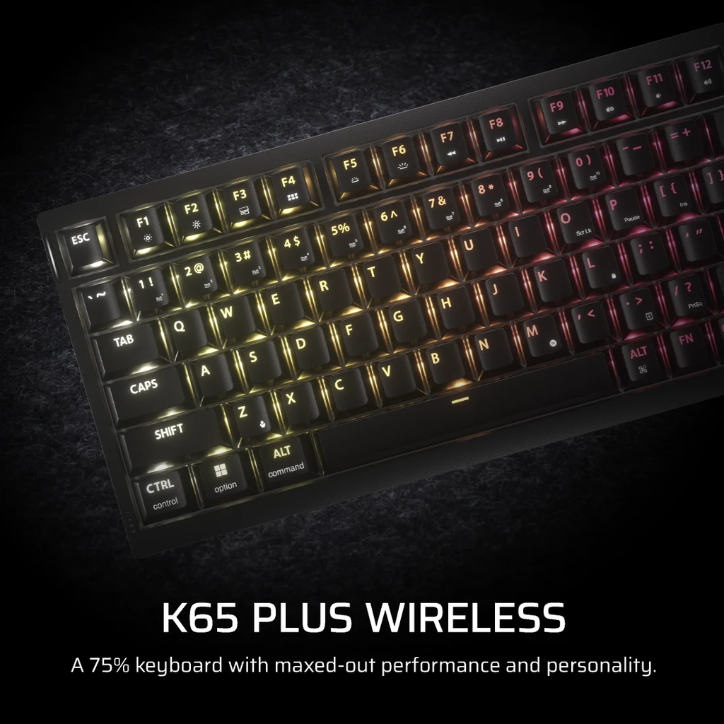 Bàn phím không dây Corsair K65 PLUS Tactile RGB - BLACK