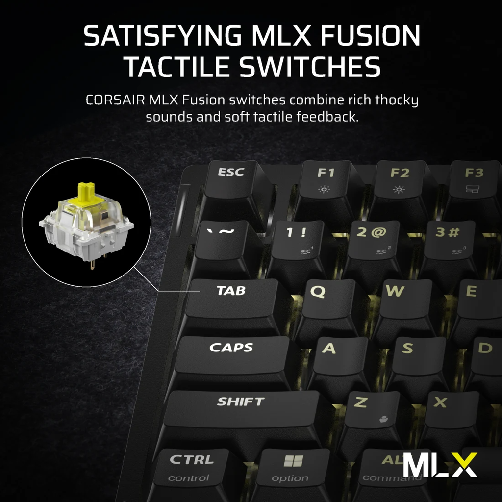 Bàn phím không dây Corsair K65 PLUS Tactile RGB - BLACK