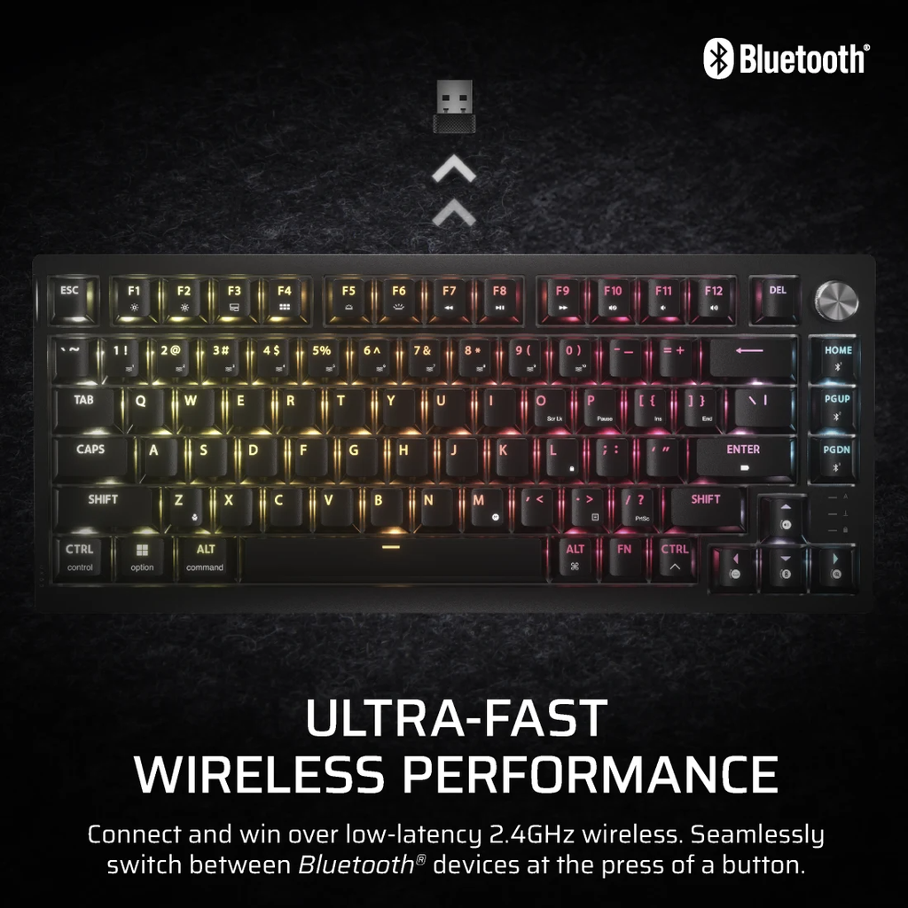 Bàn phím không dây Corsair K65 PLUS Tactile RGB - BLACK