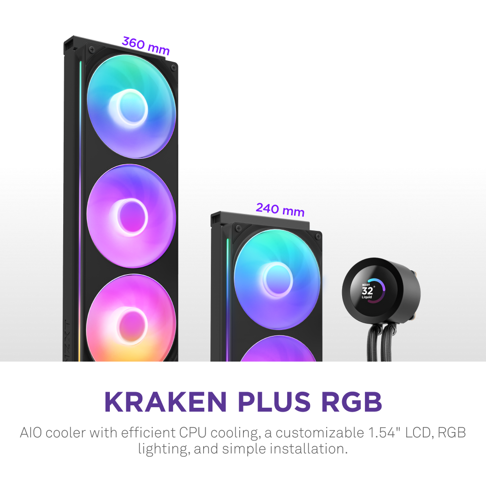 Tản Nhiệt Nước AIO NZXT KRAKEN PLUS 360 RGB V2 - BLACK