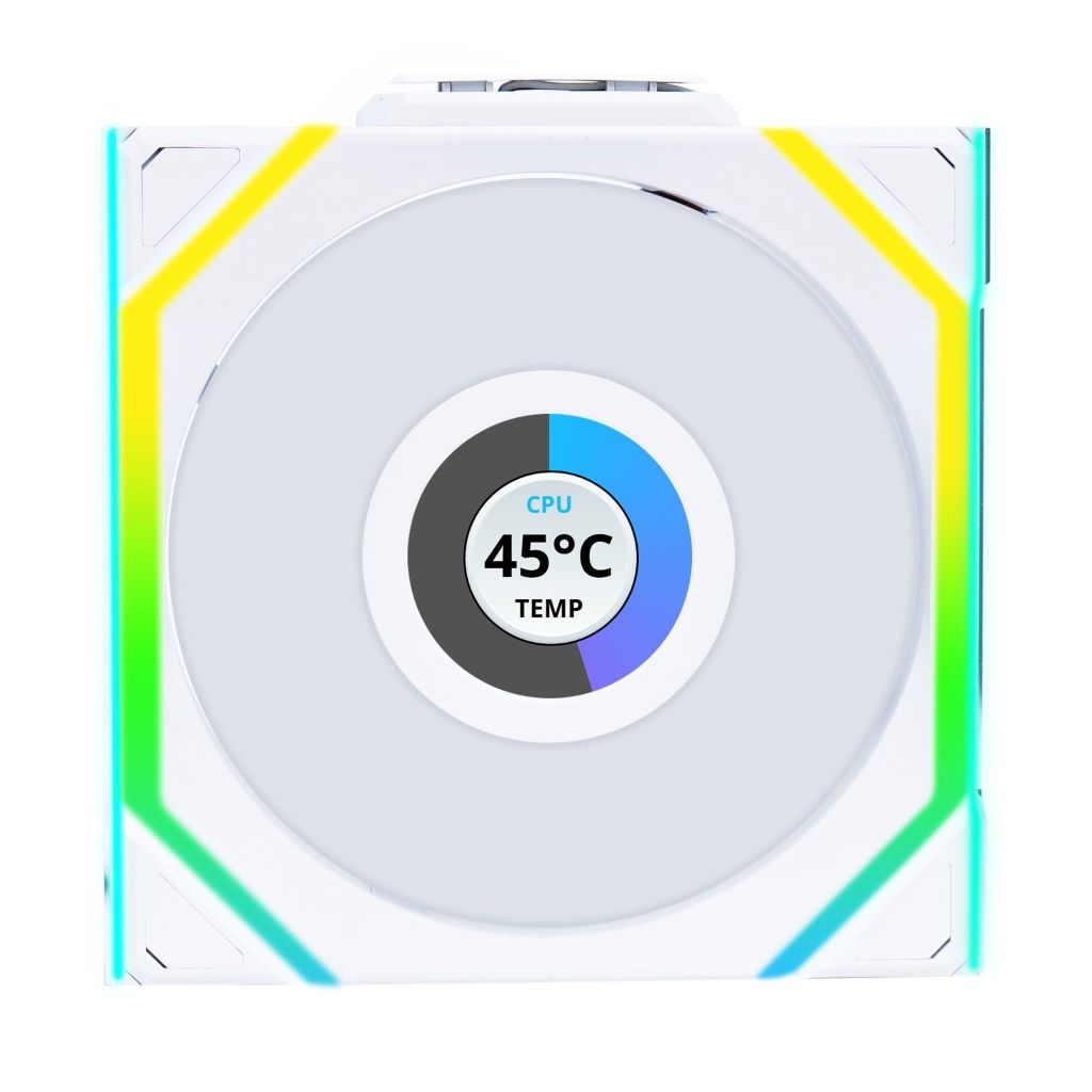 Fan Case LIAN LI UNI FAN SL WIRELESS LCD 120 | SINGLE PACK - WHITE (1 QUẠT LCD - CÁNH THUẬN)