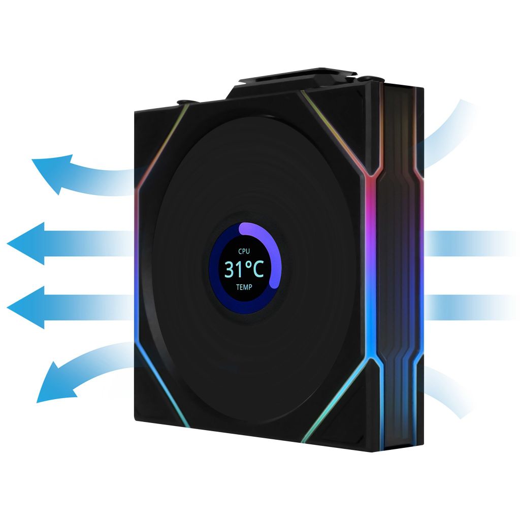 Fan Case Lian Li Uni Fan TL Wireless LCD 120 | Single Pack - BLACK  (1 quạt LCD)