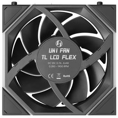 Fan case Lian Li Uni Fan TL LCD FLEX 120 REGULAR | REVERSED BLADE - BLACK (Quạt lẻ 12cm)