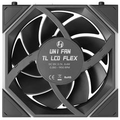 Bộ 3 fan case Lian Li Uni Fan TL FLEX LCD 120 REGULAR | REVERSED BLADE - BLACK (Quạt LCD 12cm)