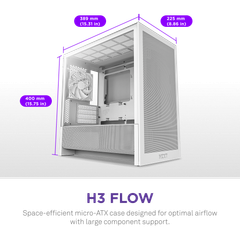 Vỏ Case NZXT H3 Flow All - WHITE (M-ATX)