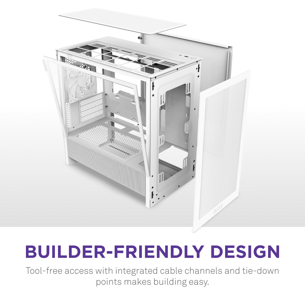 Vỏ Case NZXT H3 Flow All - WHITE (M-ATX)