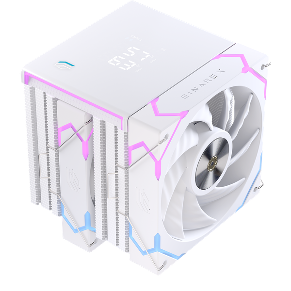 EINAREX GLIDE G300 White Dual Fan ARGB 6 Heatpipe LCD Display