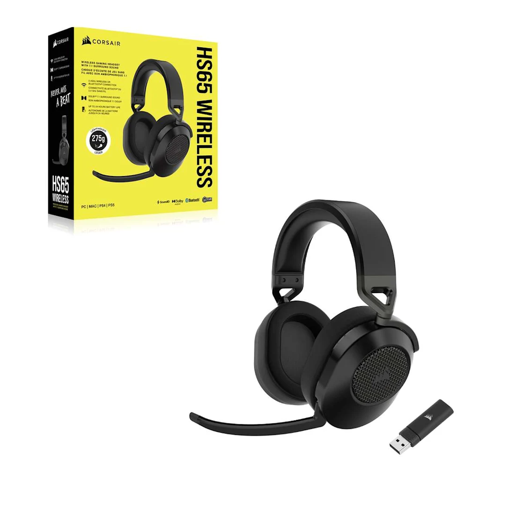 Tai nghe Không Dây Corsair HS65 Carbon - BLACK