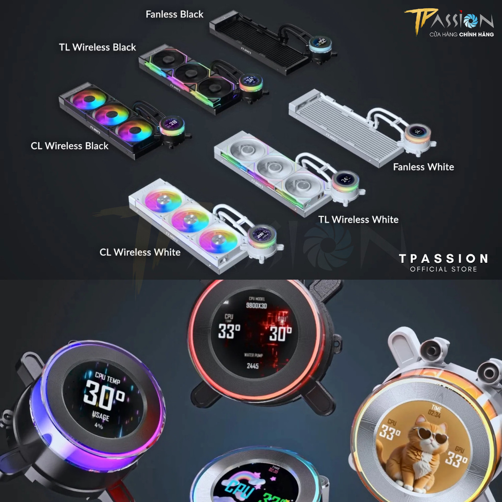 Tản nhiệt nước AIO Lian Li HydroShift II LCD-C 360N - WHITE (TRẮNG/KHÔNG QUẠT)