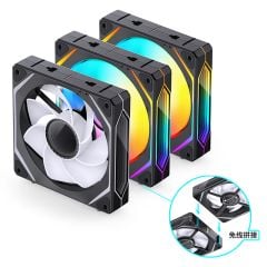 QUẠT TẢN NHIỆT JONSBO ZL-120BR - BLACK (3IN1, CÁNH NGƯỢC)