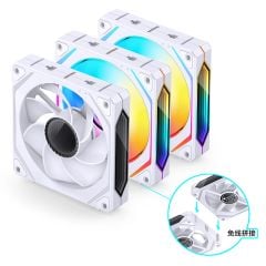 QUẠT TẢN NHIỆT JONSBO ZL-120WR - WHITE (3IN1, CÁNH NGƯỢC)