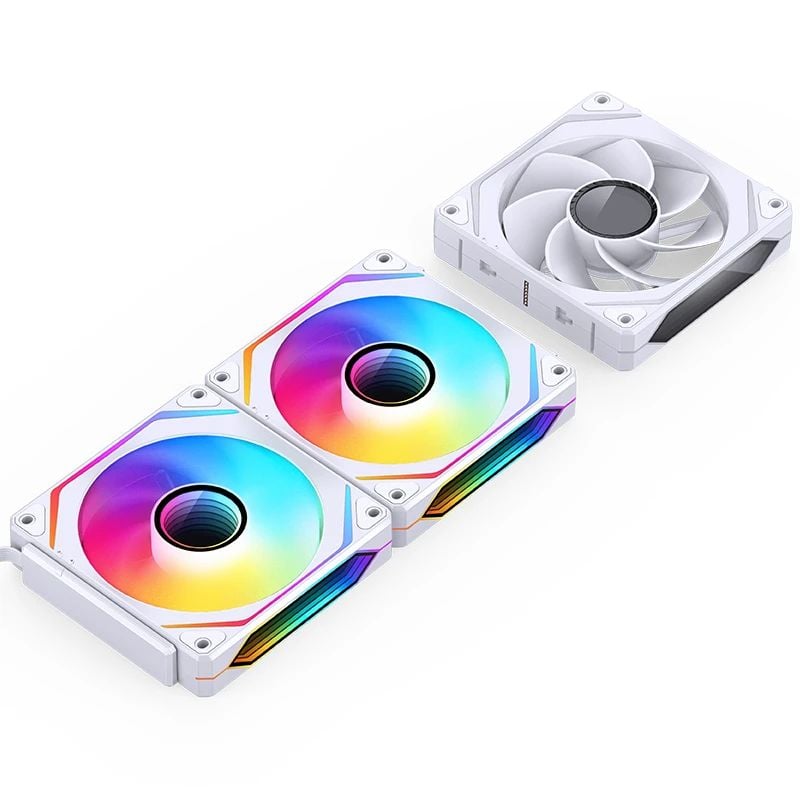 QUẠT TẢN NHIỆT JONSBO ZL-120WR - WHITE (3IN1, CÁNH NGƯỢC)