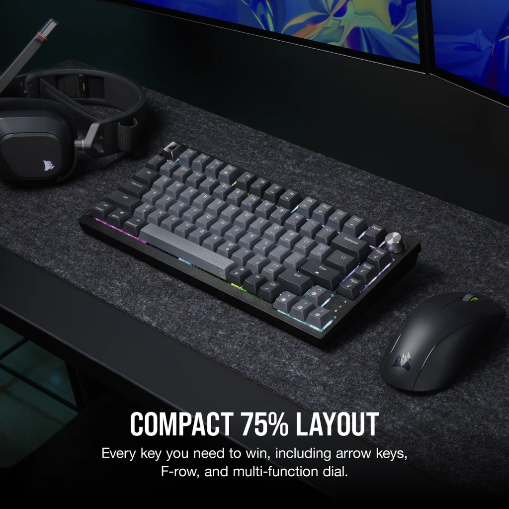 Bàn phím không dây Corsair K65 CSR RED-BLK-RGB-GREY