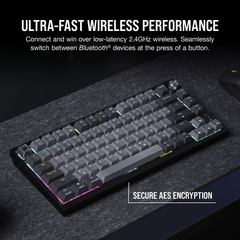Bàn phím không dây Corsair K65 CSR RED-BLK-RGB-GREY