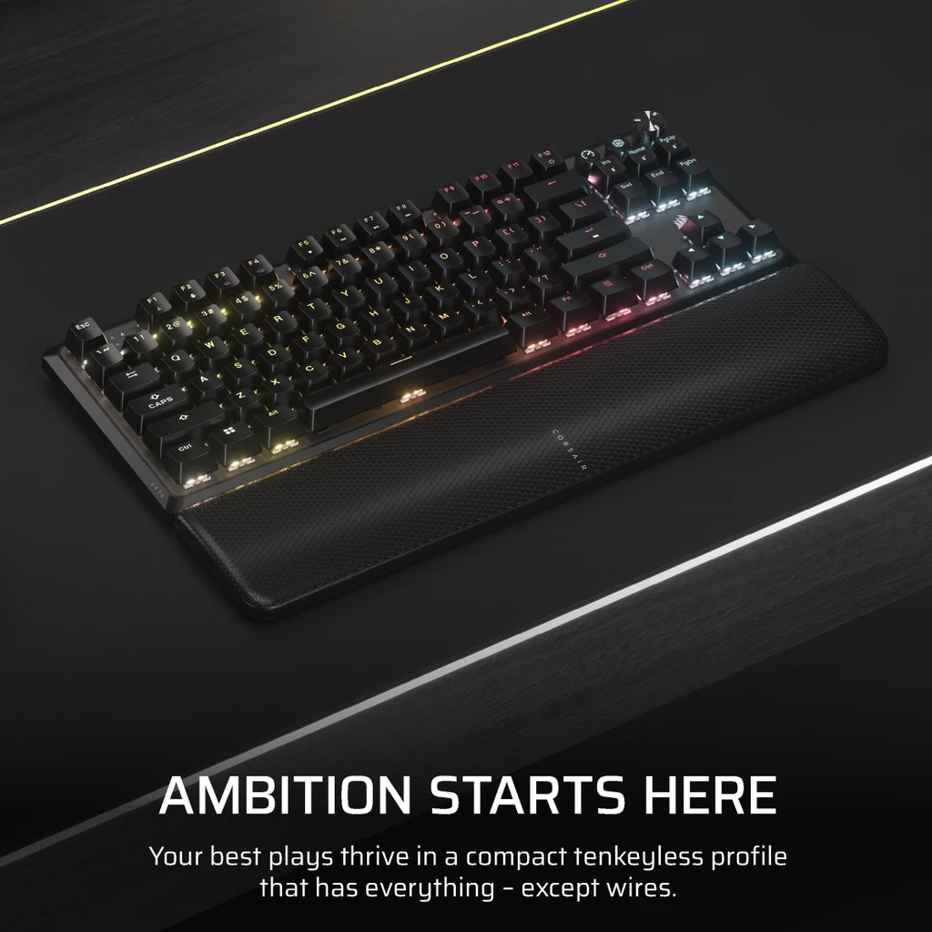 Bàn phím không dây Corsair K70 CORE TKL WL-MLX RED RGB - BLACK