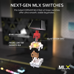 Bàn phím không dây Corsair K70 CORE TKL WL-MLX RED RGB - BLACK