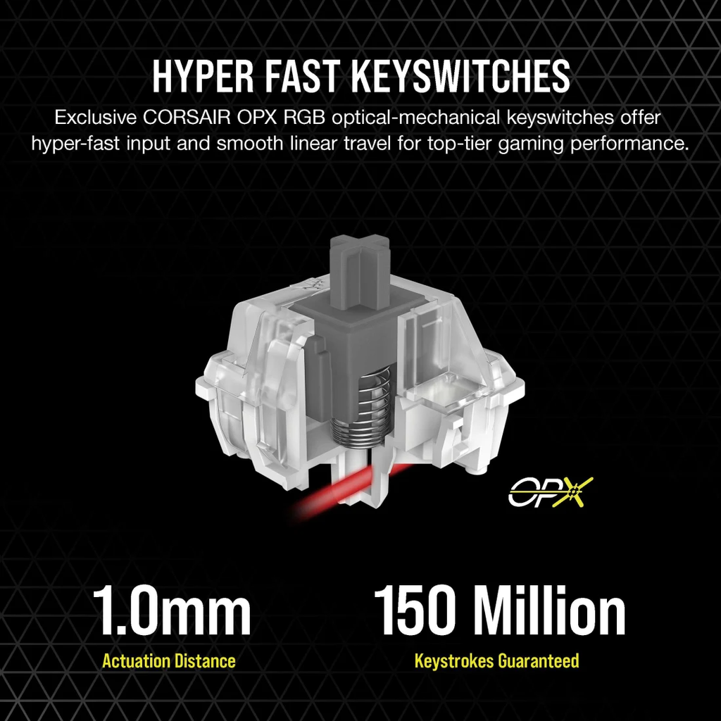 Bàn phím Corsair K70 PRO-OPX Silver RGB - BLACK