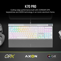 Bàn phím Corsair K70 PRO-OPX Silver RGB - WHITE