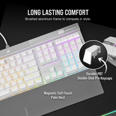 Bàn phím Corsair K70 PRO-OPX Silver RGB - WHITE