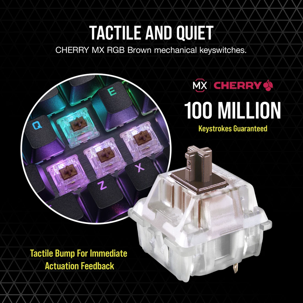 Bàn phím Corsair K70 PRO MX Brown-RGB - BLACK