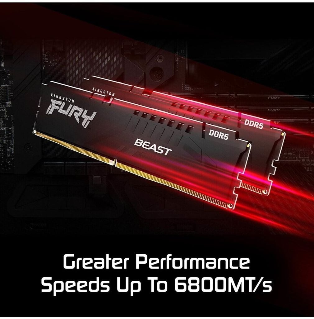 Bộ nhớ Ram PC RAM Kingston FURY Beast 32GB (1x32GB) DDR5 6000Mhz | KF560C36BBE2-32 (AMD EXPO+INTEL XMP)