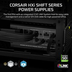 Nguồn máy tính Corsair HX1200i SHIFT ATX 3.1 & PCIe 5.1 - 80 Plus Platinum - Full Modul
