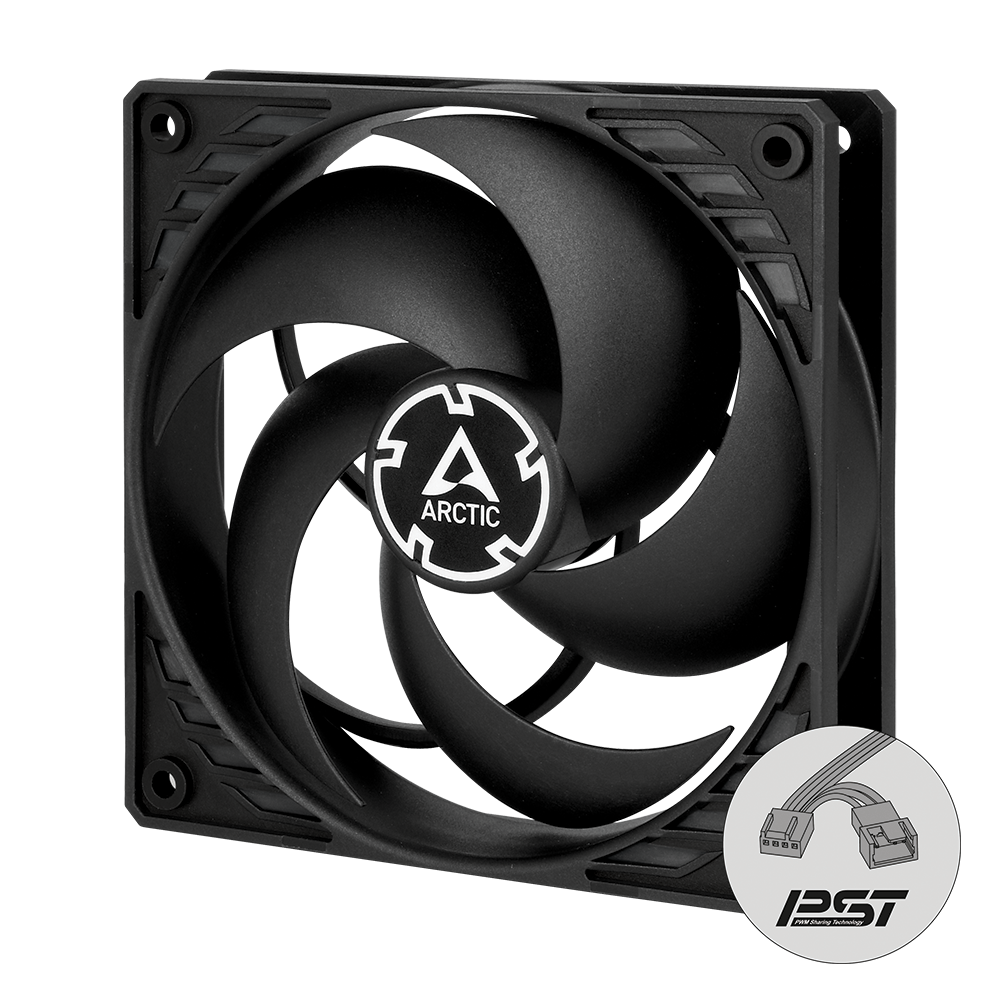 Quạt Fan Case Arctic P12 PWM PST CO - BLACK (vòng bi cầu kép Dual Ball/ 120mm)
