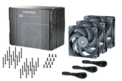 Bộ 3 quạt fan case PHANTEKS T30 - 120 3000RPM PWM - Chính hãng, Quạt tản nhiệt 4 Pin điều tốc, quay êm
