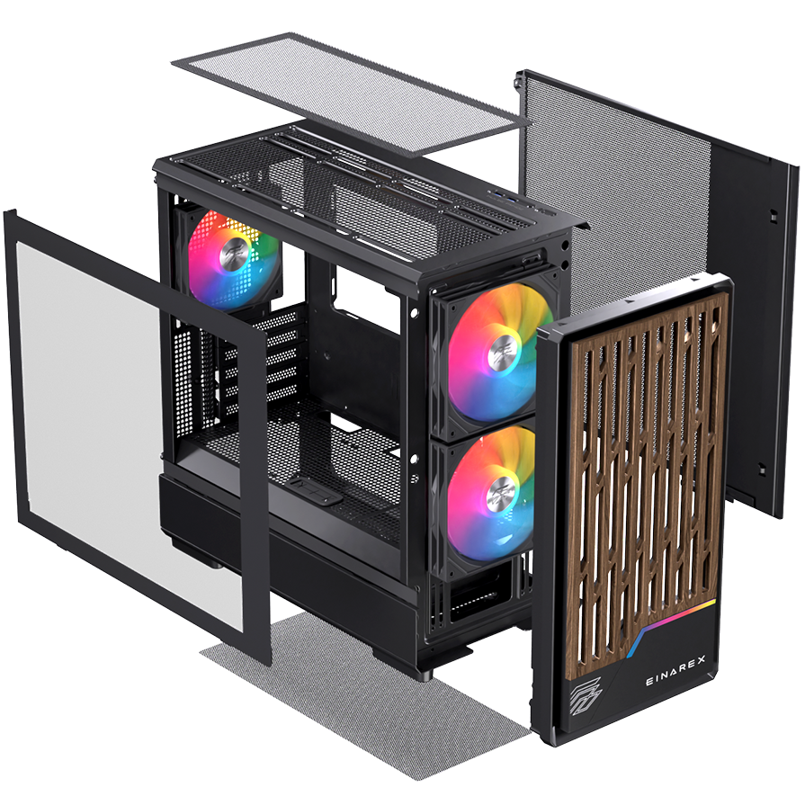Vỏ Case Máy Tính EINAREX PM400 RGB - BLACK