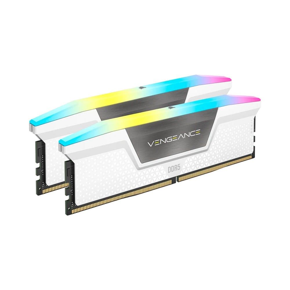 Bộ nhớ RAM PC Corsair DDR5 6000MHz 32GB 2x16GB DIMM VENGEANCE RGB White Heatspreader RGB LED - WHITE