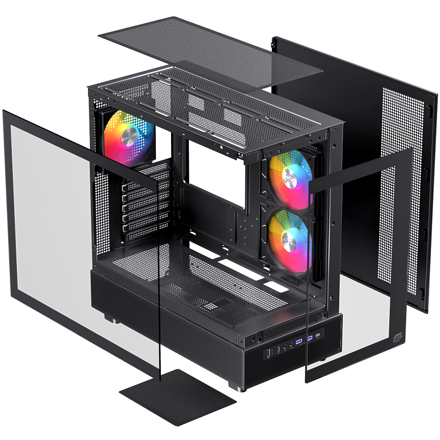 Vỏ Case Máy Tính EINAREX S500 RGB - BLACK
