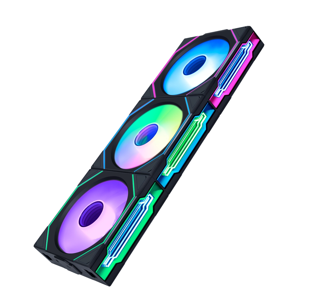 Fan Case Lian Li Uni Fan SL Infinity WIRELESS 120 | REVERSE - BLACK (ĐEN/CÁNH NGƯỢC)
