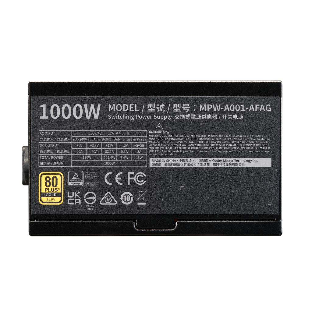 Nguồn Cooler Master ELITE 1000 ATX 3.1 Fully-Modular | 80+ GOLD