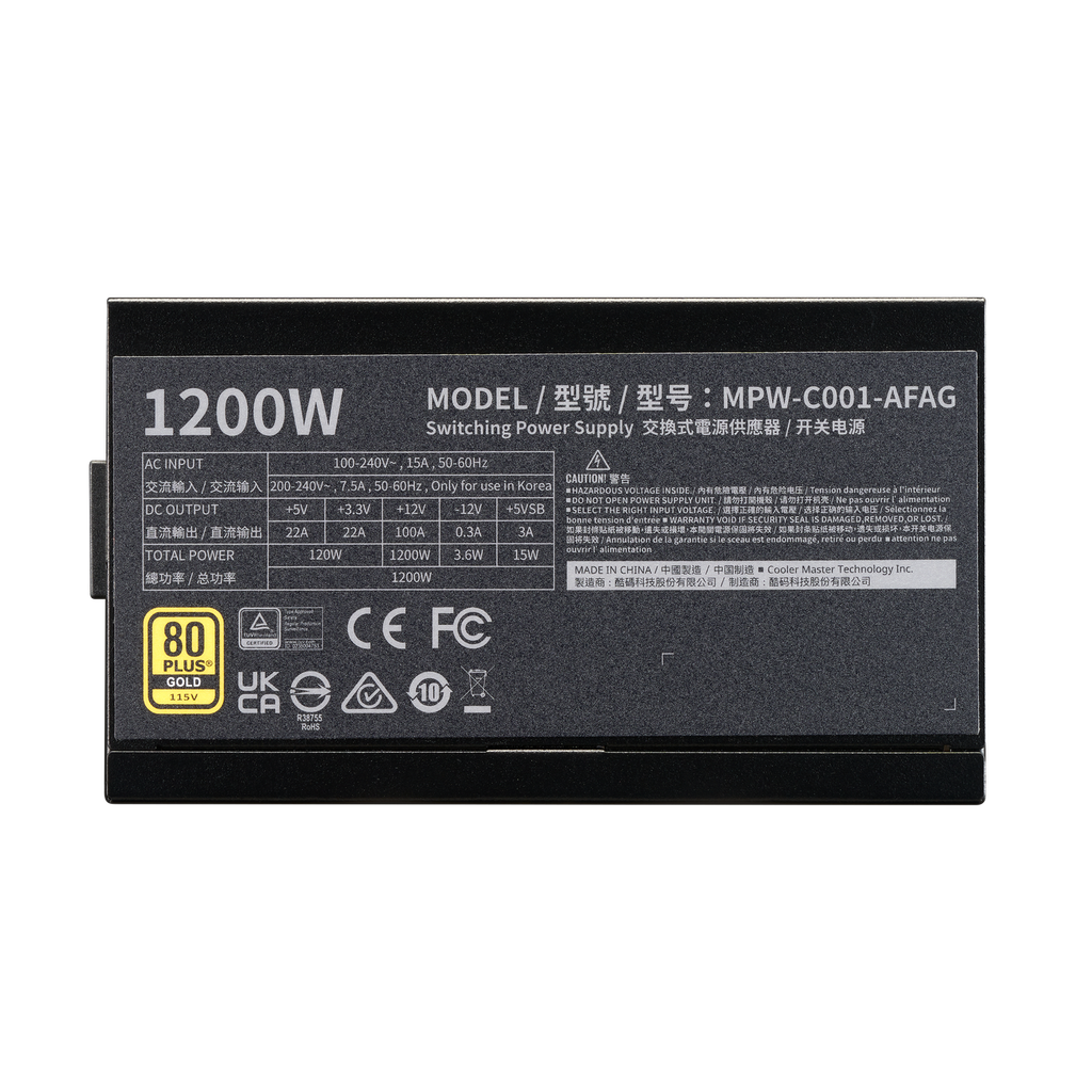 Nguồn Cooler Master ELITE 1200 ATX 3.1 Fully-Modular | 80+ GOLD