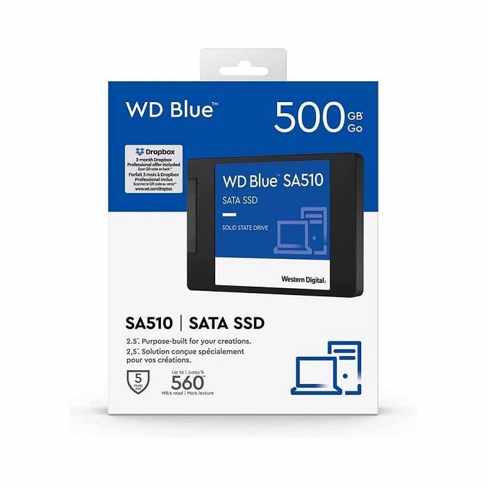 Ổ cứng SSD Western Digital Blue SA510 500GB WDS500G3B0A (SATA III/ 2.5Inch/ 560MB/s/ 510MB/s)