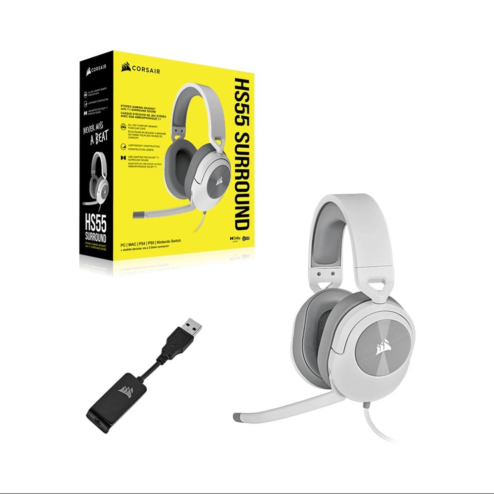 Tai nghe Corsair HS55 Surround - WHITE