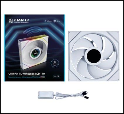 Fan Case Lian Li Uni Fan TL Wireless LCD 140 - White (Quạt Lẻ/14cm)