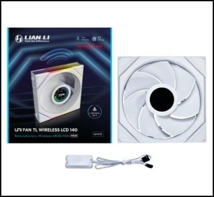 Fan Case Lian Li Uni Fan TL Wireless LCD 140 - White (Quạt Lẻ/14cm)