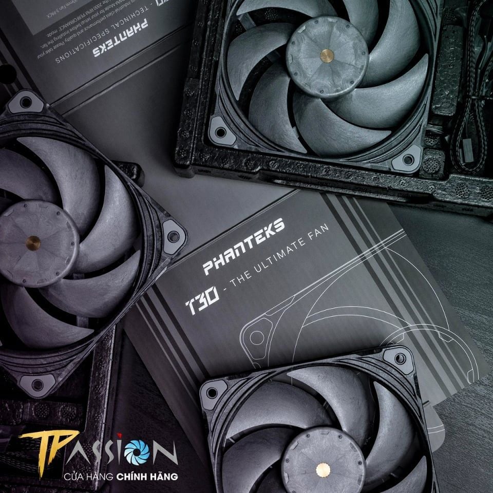 Bộ 3 Quạt tản nhiệt PHANTEKS T30 - 120 PWM | Tripple Pack - Premium Fan (PH-F120T30_BG_3P)