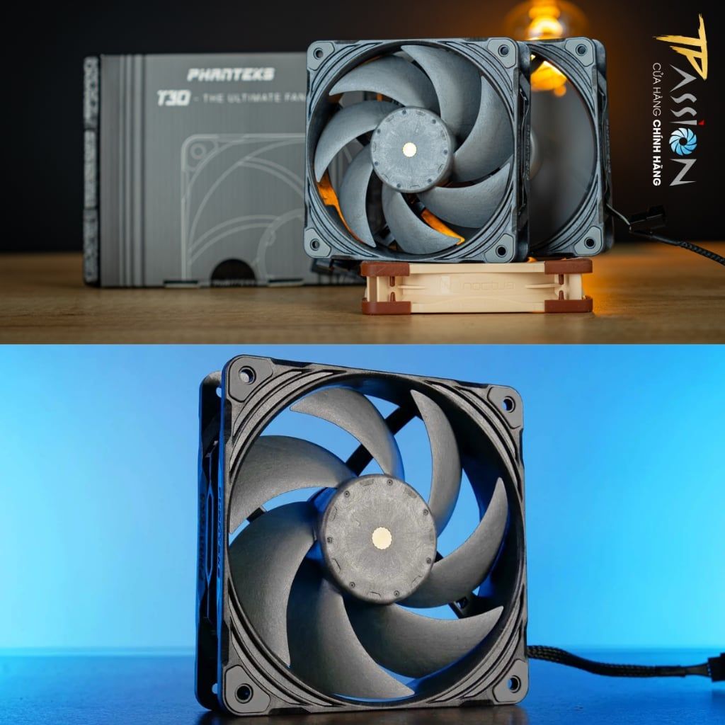 Bộ 3 Quạt tản nhiệt PHANTEKS T30 - 120 PWM | Tripple Pack - Premium Fan (PH-F120T30_BG_3P)