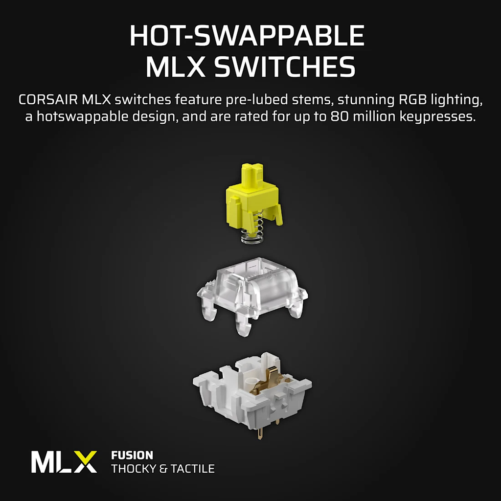 Bàn phím Corsair VANGUARD 96-MLX FUSION RGB - BLACK